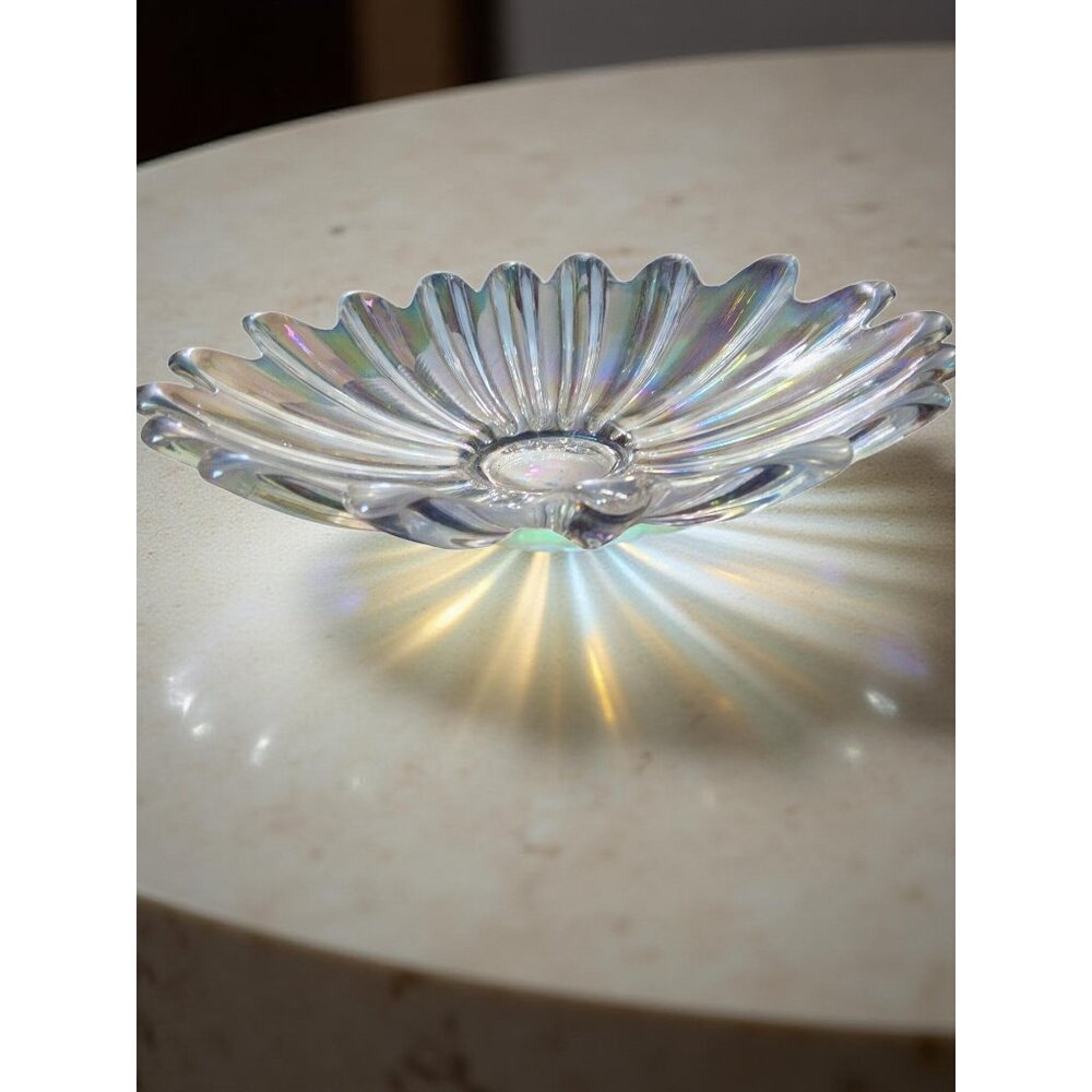 Vintage 1940s-50s Federal Celestrial/Iridescent Glass Center Piece